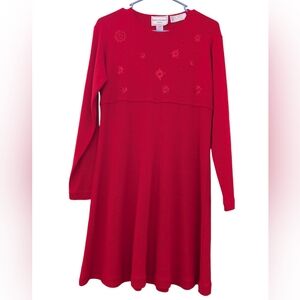VTG/ Karin Stevens/ women's dress petites P/M red color fits size M thick winter